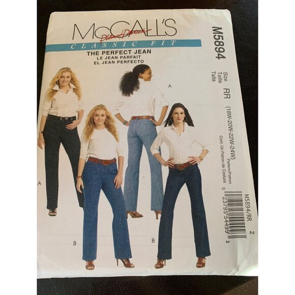 McCall's Womens Jeans Sewing Pattern Sz 18W - 24W M5894 - Uncut - Picture 7 of 9